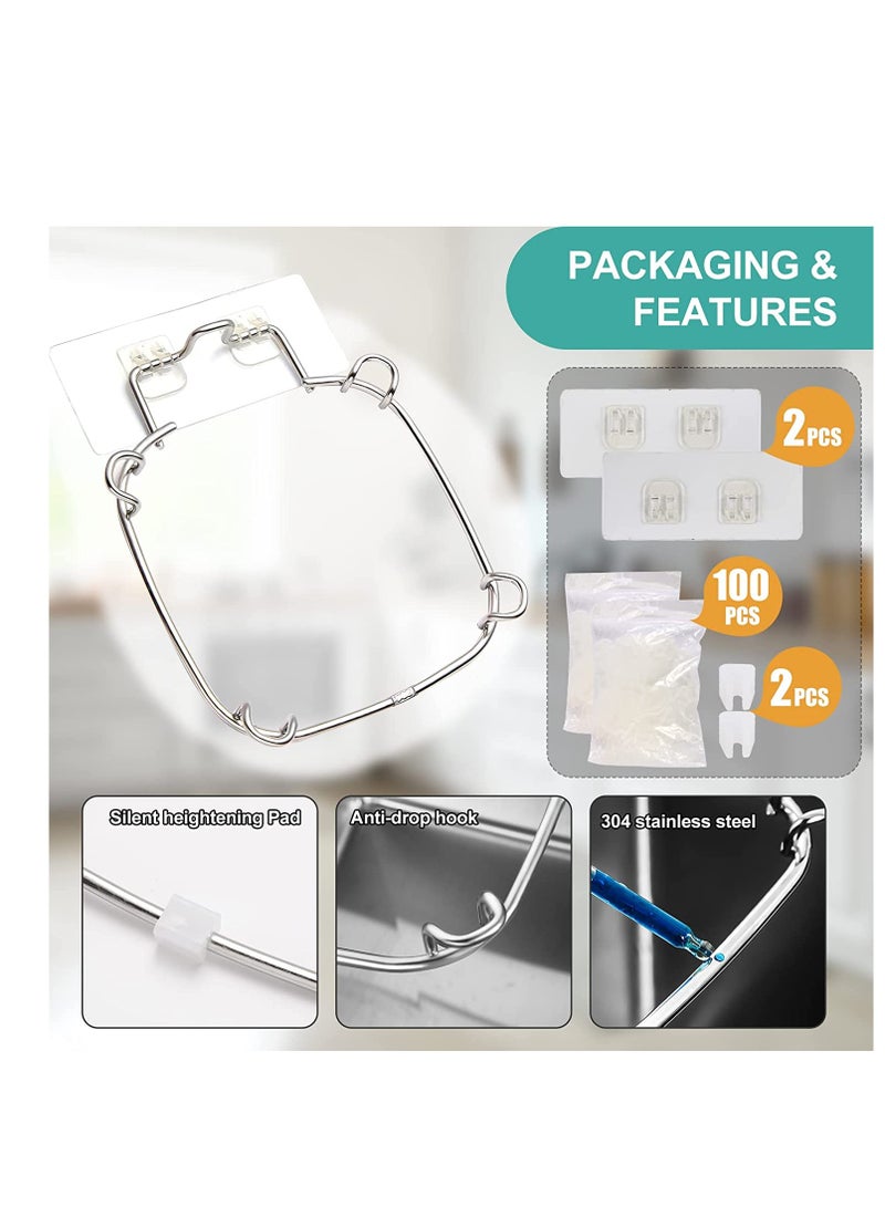 Kitchen Sink Strainer Basket, Sink Corner Garbage Strainer, Stainless Steel Sink Waste Filter with 100 pcs Disposable Sink Filter Mesh Bag, Anti-Clogging strainers for Kitchen Waste Garbage - Image 3